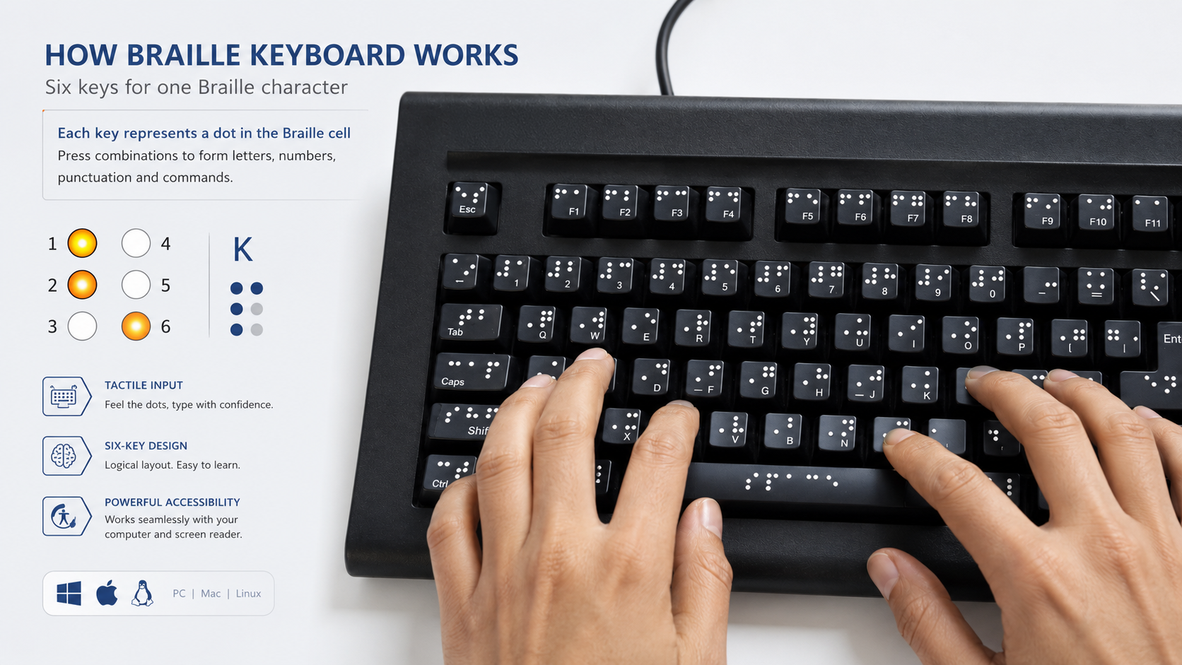 Empowering Accessibility with Keetronics PC-Compatible Braille Keyboards