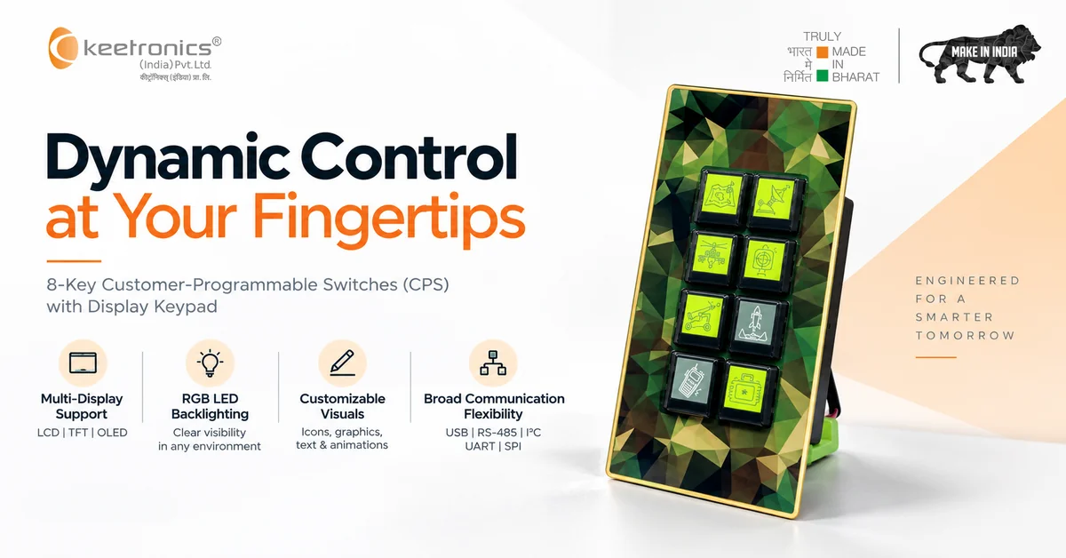 Dynamic Control at Your Fingertips: Keetronics 8-Key Customer-Programmable Switches (CPS) with Display Keypad