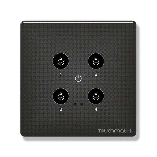 Quartz (2M) 4 Switch + Master Smart WiFi Touch Panel