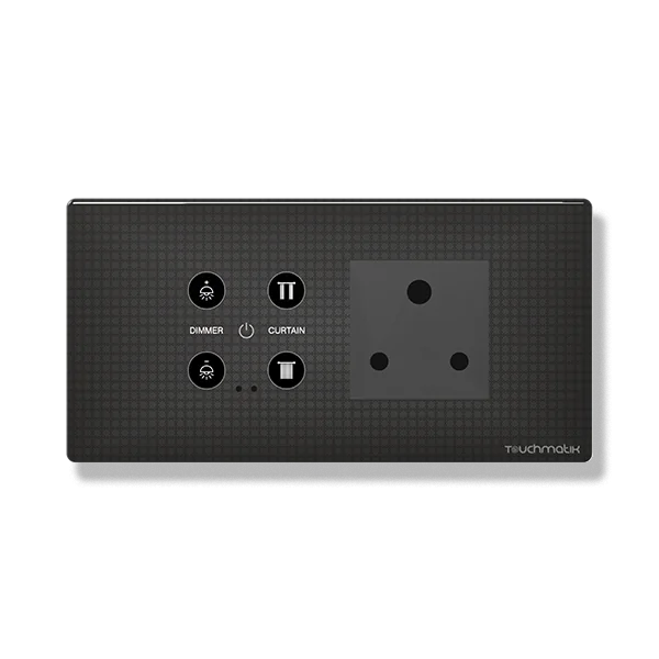 Emerald 4M Smart Panel – 1 Dimmer + 1 Curtain + 1 Socket + Master