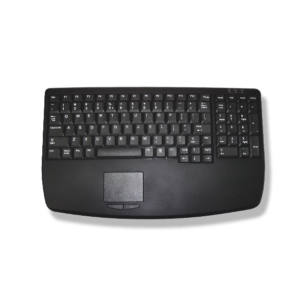 Long Travel PC Compatible Keyboard with Integrated Trackpad