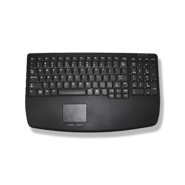 Long Travel PC Compatible Keyboard with Integrated Trackpad