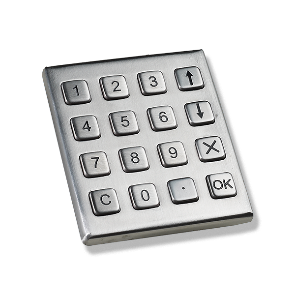 Metallic 4x4 Industrial Keypad (16 Keys)