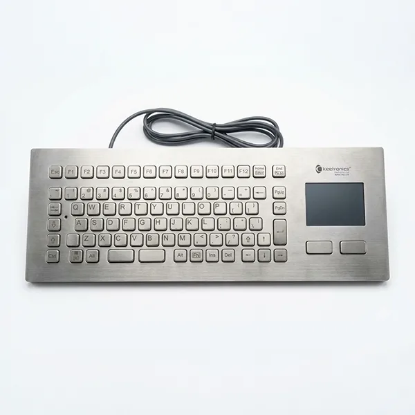 Vandalproof Stainless Steel Keyboard with Integrated Touchpad