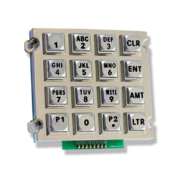 16-Key Vandal-Resistant Zinc Alloy Keypad (1000 Series)