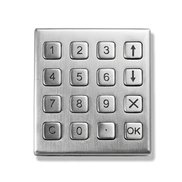 Metallic 4x4 Industrial Keypad (16 Keys)